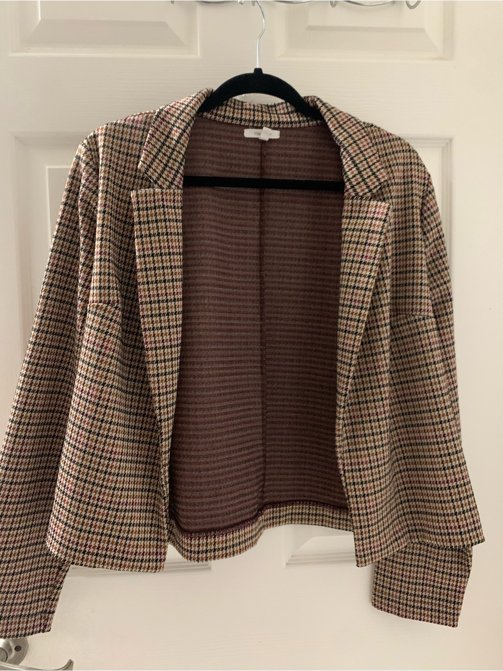 Maurices Brown Multi-Color Houndstooth Blazer